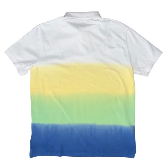 Polo Ralph Lauren Men's Custom Slim Fit Polo Shirt Bright Navy Dip Dye Multi - Picture 6 of 11